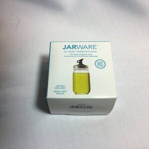 Jarware Plastic Pour Spout Lid Regular Mouth Jars, Black Oil Cruet
